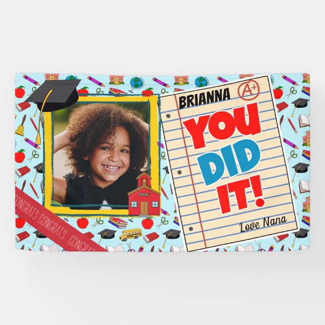 Preschool/Kindergarten Graduation Photo Banner (Horizontal)