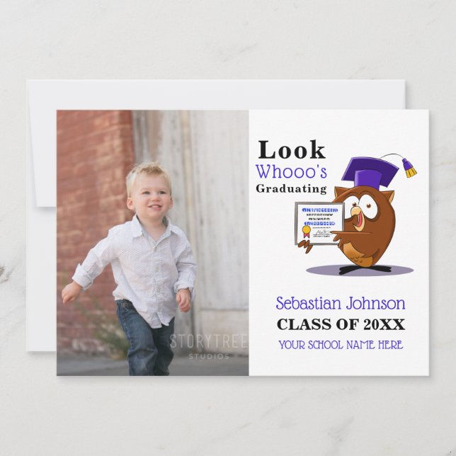 Preschool Kindergarten Photo Graduation Announcement (Front)