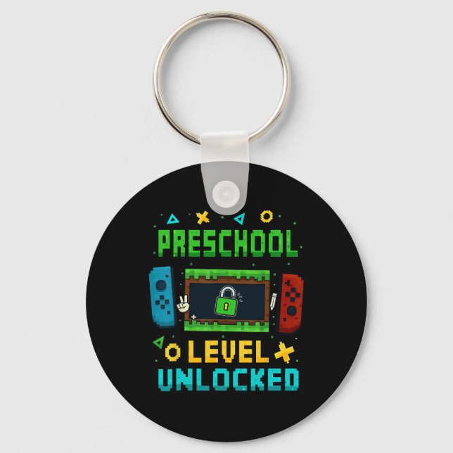 Preschool Level Unlocked Ck To School Pixel Art Ga Key Ring (Front)