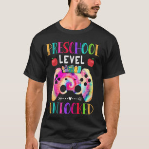 Preschool Level Unlocked Game Tie Dye Back to Scho T-Shirt