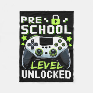 Preschool Level Unlocked Video Gamer Back To Schoo Fleece Blanket