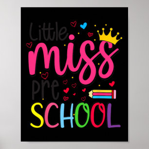 Preschool Little Miss Back To School Girls Prescho Poster