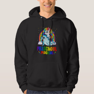 Preschool Magical Unicorn Riding Narwhal Back To S Hoodie
