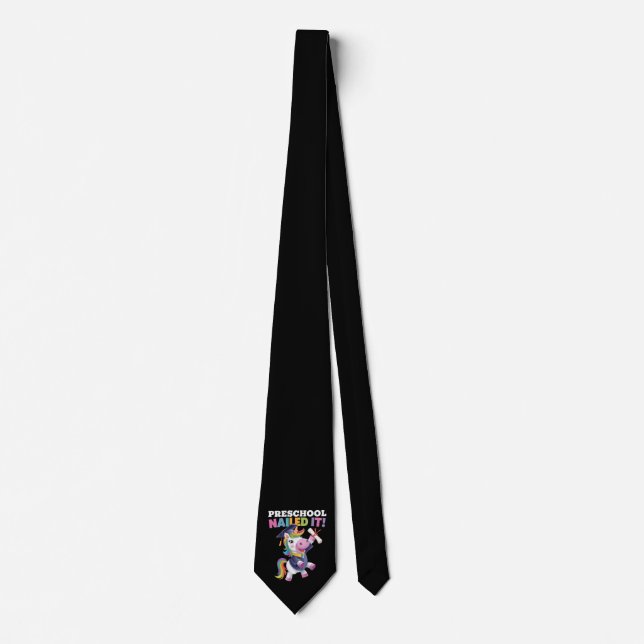 Preschool Nailed It Unicorn Graduation Cap Tie (Front)