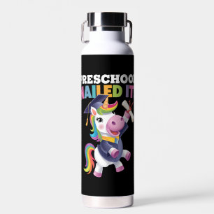 Preschool Nailed It Unicorn Graduation Cap Water Bottle