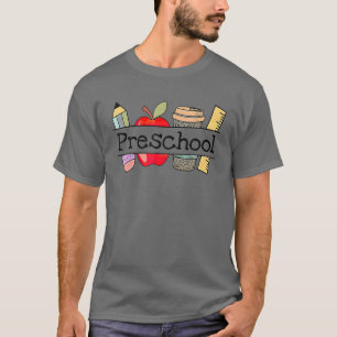 Preschool Pencil Apple Back To School Student Teac T-Shirt