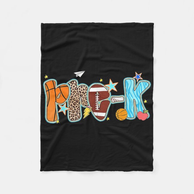 Preschool Pre-k Boy Baseball Basketball Football S Fleece Blanket (Front)