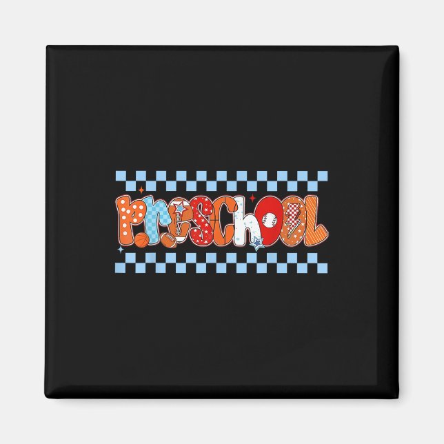 Preschool Pre-k Boy Baseball Basketball Football S Magnet (Front)