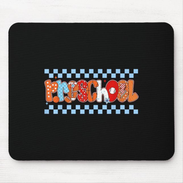 Preschool Pre-k Boy Baseball Basketball Football S Mouse Mat (Front)