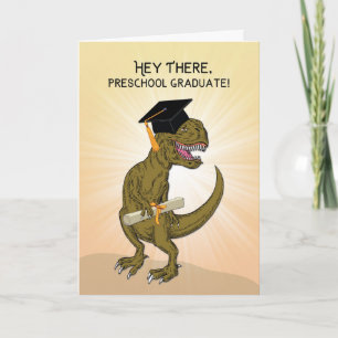 Preschool Pre-K Graduation T-Rex Dinosaur Card