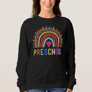 Preschool Rainbow Girls Boys Teacher Team Pre K Sq Sweatshirt