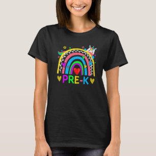 Preschool Rainbow Girls Boys Teacher Team Pre K Sq T-Shirt