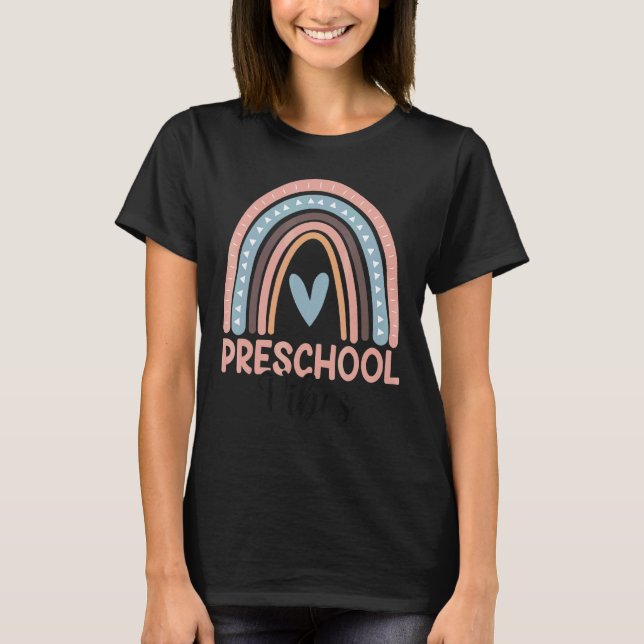 Preschool Rainbow Teacher Student Preschool Vibes  T-Shirt (Front)