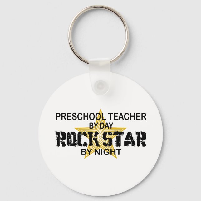 Preschool Rock Star by Night Key Ring (Front)