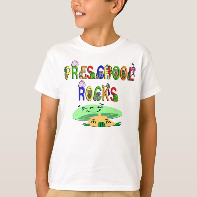 Preschool Rocks Mushroom T-Shirt (Front)