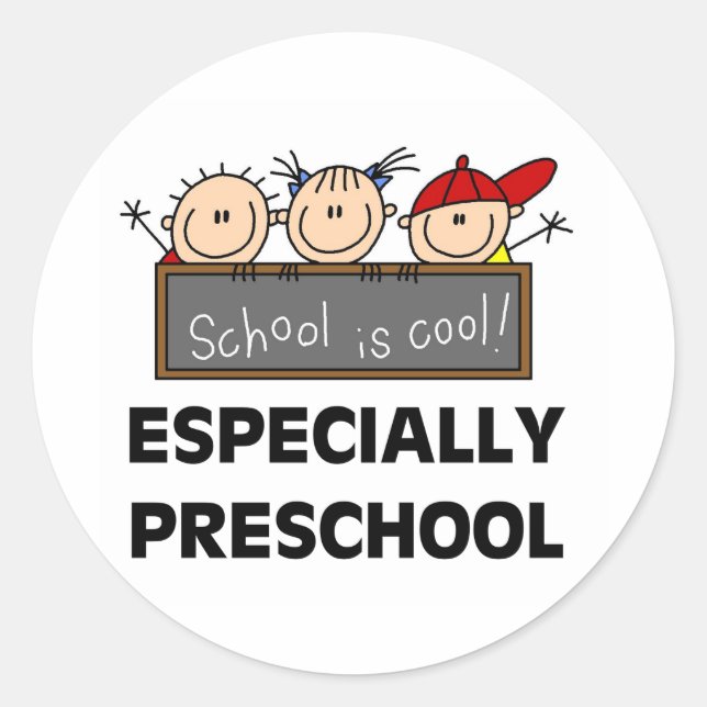 Preschool School is Cool Tshirts and Gifts Classic Round Sticker (Front)