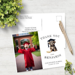 Preschool Scruffy Puppy Thank You Post Card