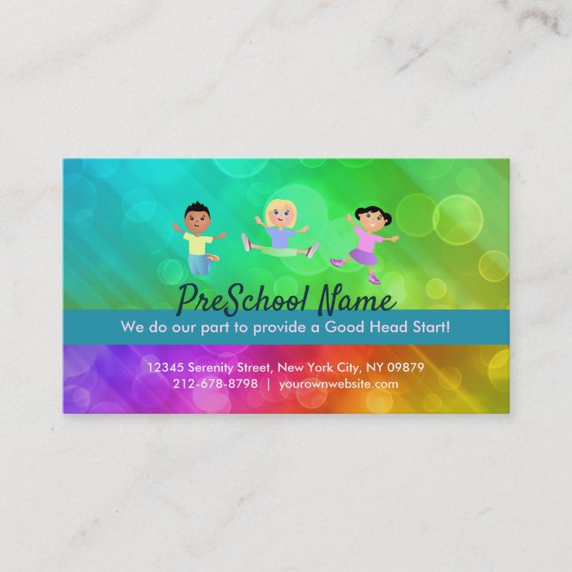 Preschool slogans business card (Front)