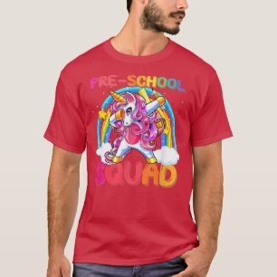 Preschool Squad Dabbing Unicorn Cute Back To Schoo T-Shirt