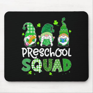 Preschool squad gnome teacher lucky shamrock st mouse mat