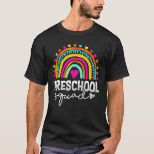 Preschool Squad Rainbow Leopard Print Team Back To T-Shirt
