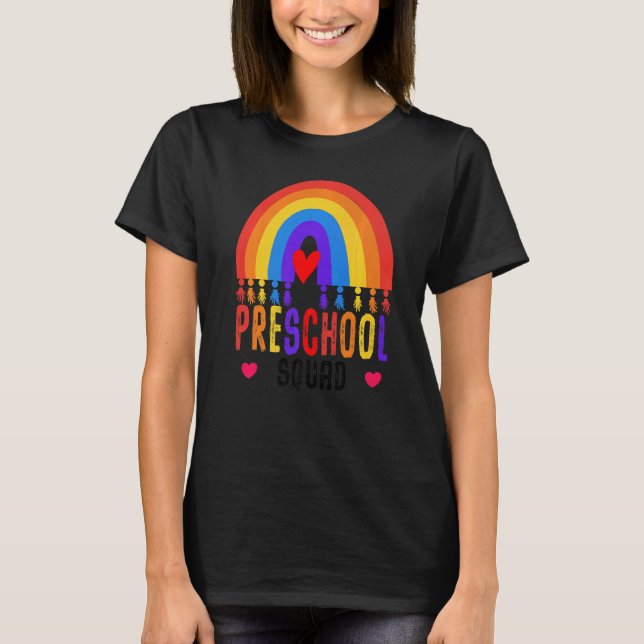 Preschool Squad Teacher Back To School Daycare App T-Shirt (Front)