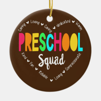 Preschool Squad Teacher Back to School Daycare Ceramic Tree Decoration