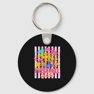 Preschool squad teacher floral back to school key ring