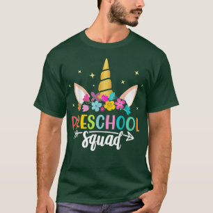 Preschool Squad Unicorn First Day Of School Teache T-Shirt