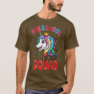 Preschool Squad Unicorn Girls Back To School T-Shirt