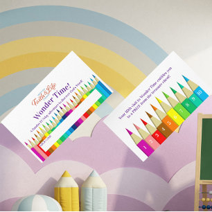 Preschool Sunday School Youth Incentive Punch Business Card