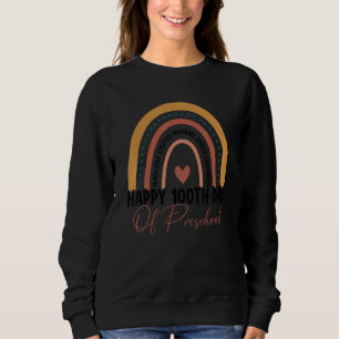 Preschool Teacher 100th Day Of School Boho Rainbow Sweatshirt