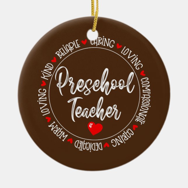 Preschool Teacher Back to School Daycare Ceramic Tree Decoration (Front)