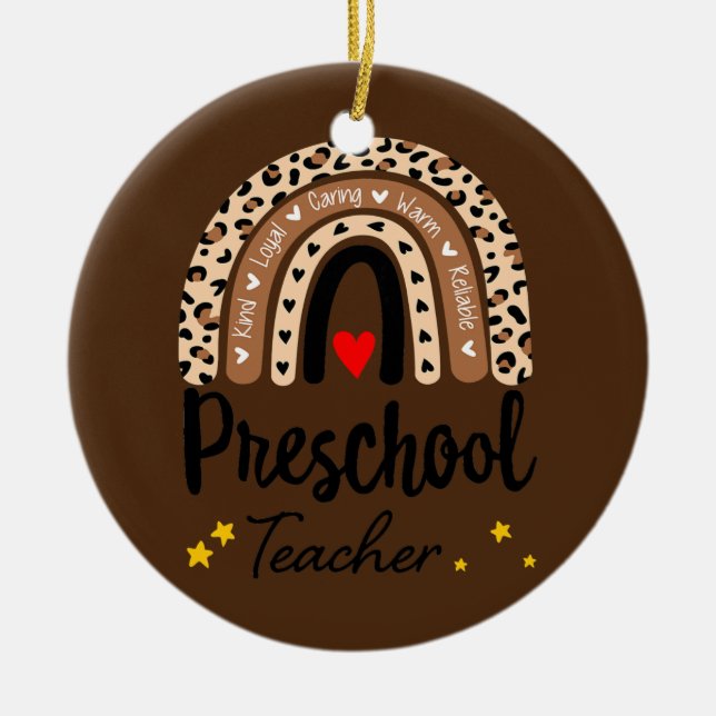 Preschool Teacher Back to School Daycare Ceramic Tree Decoration (Front)
