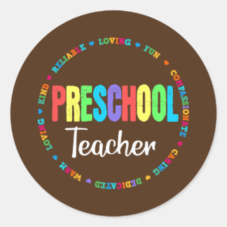 Preschool Teacher Back to School Daycare Classic Round Sticker