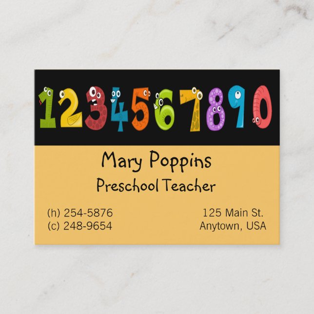 Preschool Teacher Business Card (Front)