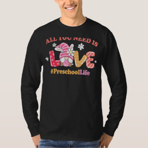 Preschool Teacher Cute Easter Gnome Spring Love Pr T-Shirt