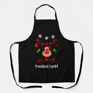 Preschool Teacher Cutest Reindeer Squad Christmas Apron