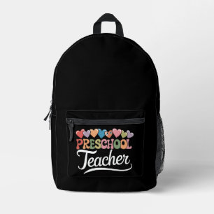 Preschool Teacher First Day Groovy Back To School  Printed Backpack
