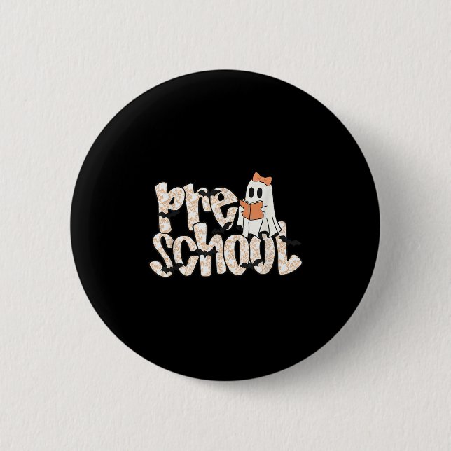 Preschool Teacher Halloween Ghost Teacher Reading  6 Cm Round Badge (Front)