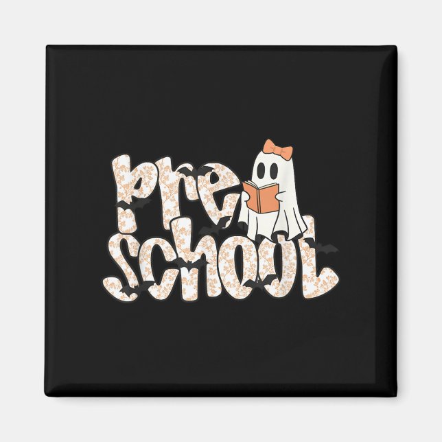 Preschool Teacher Halloween Ghost Teacher Reading  Magnet (Front)