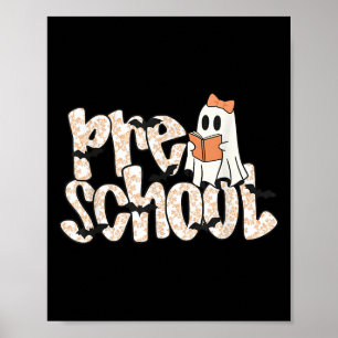 Preschool Teacher Halloween Ghost Teacher Reading  Poster
