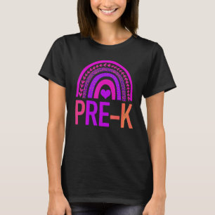Preschool Teacher Leopard Tie Dye Rainbow Back To T-Shirt