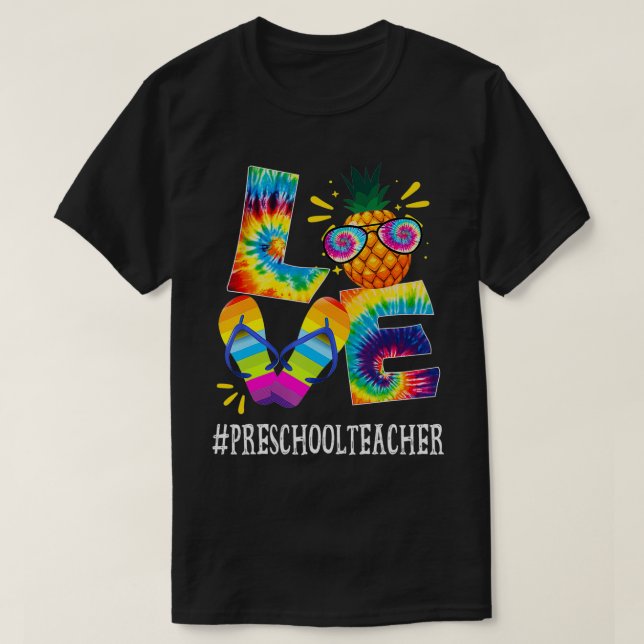 Preschool Teacher Love Pineapple Summer Off duty T T-Shirt (Design Front)