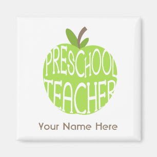 Preschool Teacher Magnet - Green Apple