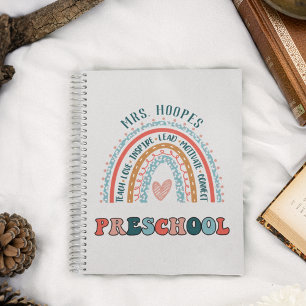 Preschool Teacher Personalised Gift Rainbow Notebook