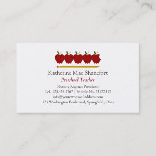Preschool Teacher Professional Business Card