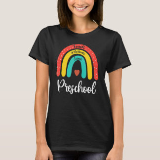 Preschool Teacher Rainbow Crew Back To School Squa T-Shirt