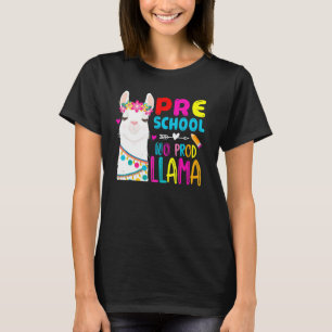 Preschool Teacher Rainbow No Prob Llama 100th Day T-Shirt