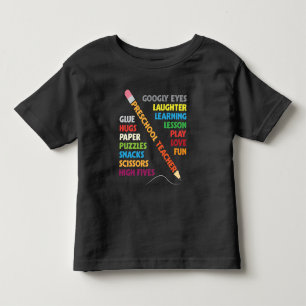 Preschool Teacher School Class Educator Pencil Toddler T-Shirt